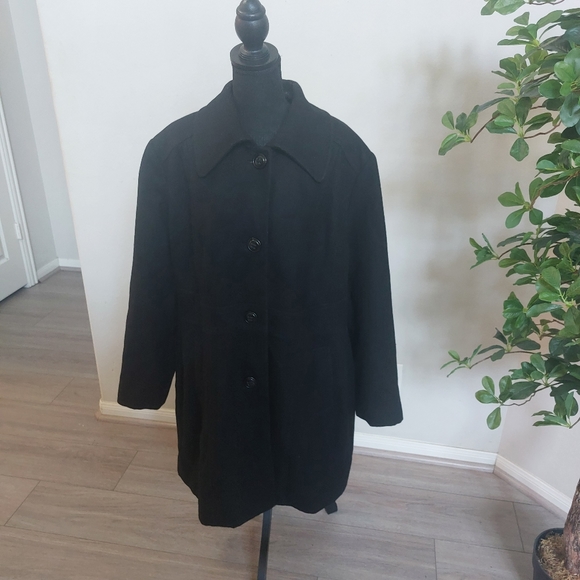 Giacca Gallery Black Wool Coat - Picture 5 of 15